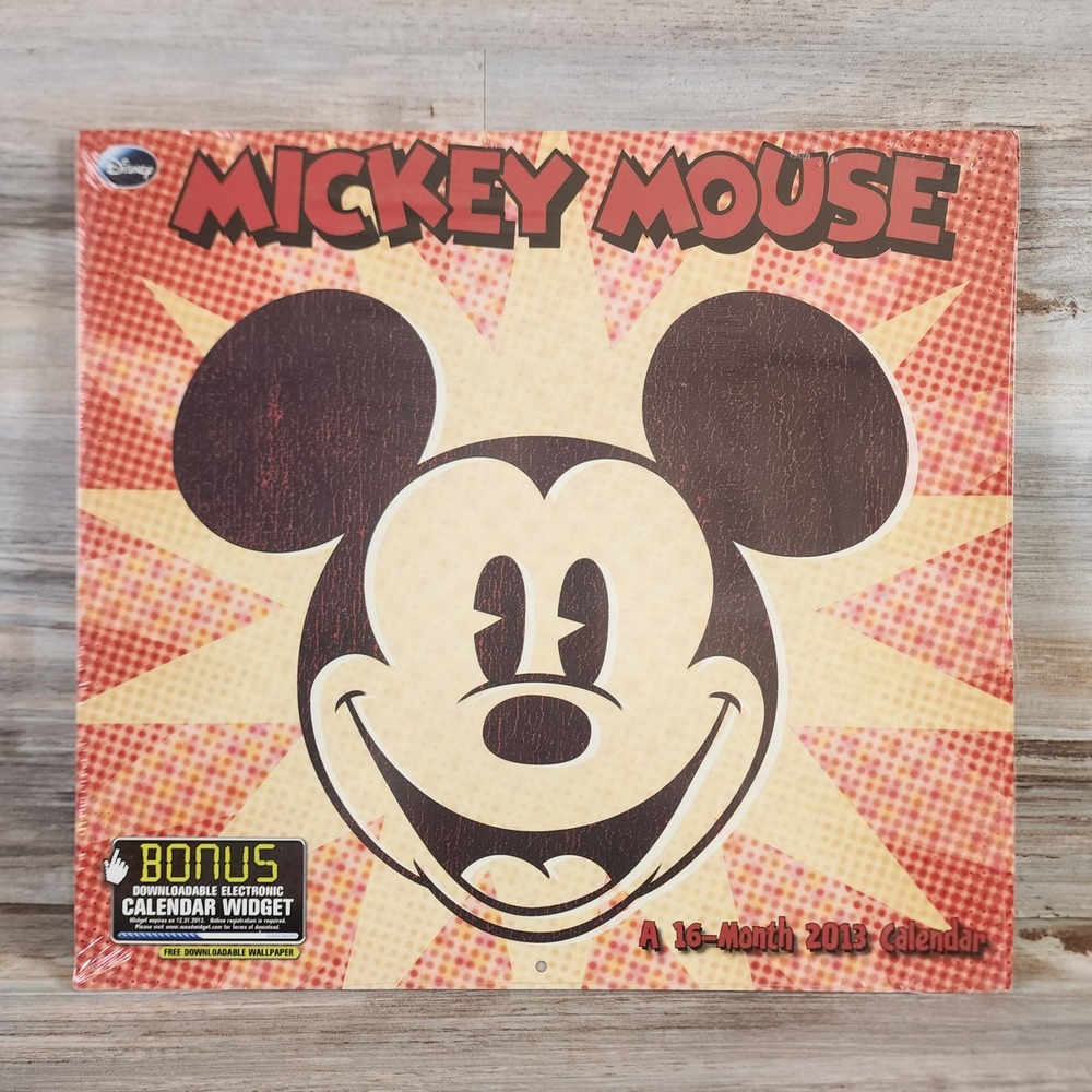 Disney Mickey Mouse 2013 Wall Calendar 16-Month Day Dream Factory Sealed New